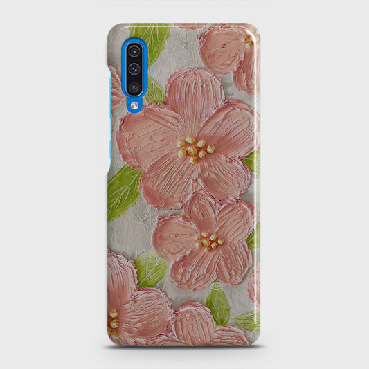 Samsung Galaxy A50 Cover - Floral Series - Design 9 - Pink & Green - Matte Finish - Snap On Hard Case with LifeTime Colors Guarantee