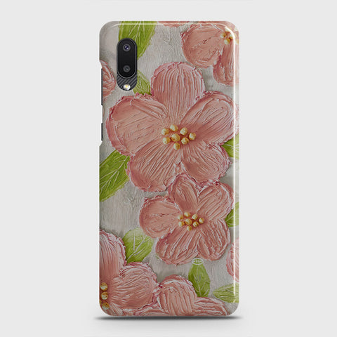 Samsung Galaxy A02 Cover - Floral Series - Design 9 - Pink & Green - Matte Finish - Snap On Hard Case with LifeTime Colors Guarantee