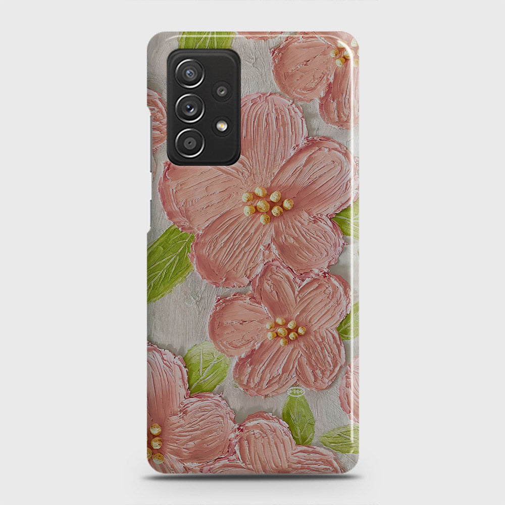 Samsung Galaxy A53 5G Cover - Floral Series - Design 9 - Pink & Green - Matte Finish - Snap On Hard Case with LifeTime Colors Guarantee