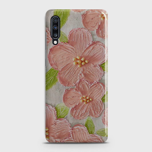 Samsung Galaxy A70 Cover - Floral Series - Design 9 - Pink & Green - Matte Finish - Snap On Hard Case with LifeTime Colors Guarantee