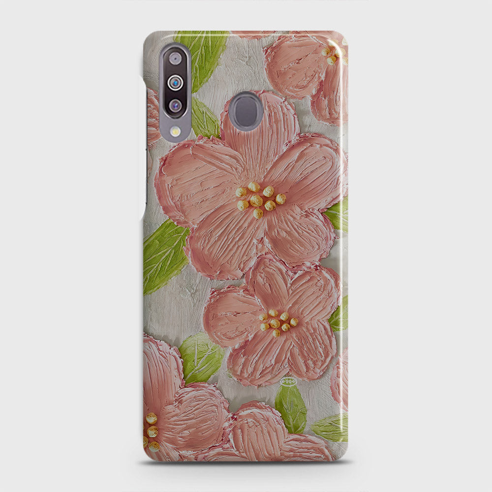 Samsung Galaxy M30 Cover - Floral Series - Design 9 - Pink & Green - Matte Finish - Snap On Hard Case with LifeTime Colors Guarantee