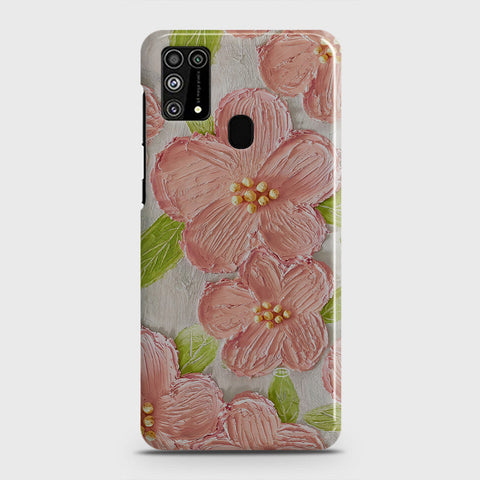 Samsung Galaxy M31 Cover - Floral Series - Design 9 - Pink & Green - Matte Finish - Snap On Hard Case with LifeTime Colors Guarantee