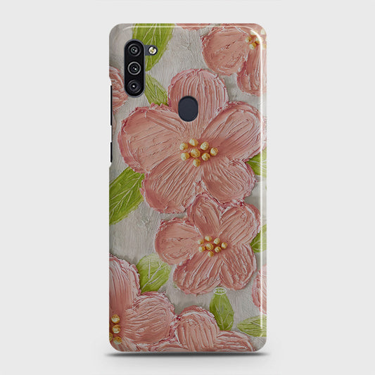 Samsung Galaxy A11 Cover - Floral Series - Design 9 - Pink & Green - Matte Finish - Snap On Hard Case with LifeTime Colors Guarantee