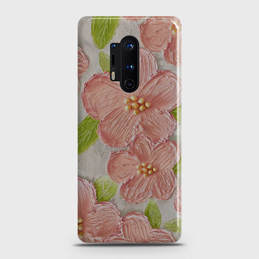 OnePlus 8 Pro Cover - Floral Series - Design 9 - Pink & Green - Matte Finish - Snap On Hard Case with LifeTime Colors Guarantee