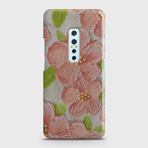 Vivo V17 Pro Cover - Floral Series - Design 9 - Pink & Green - Matte Finish - Snap On Hard Case with LifeTime Colors Guarantee