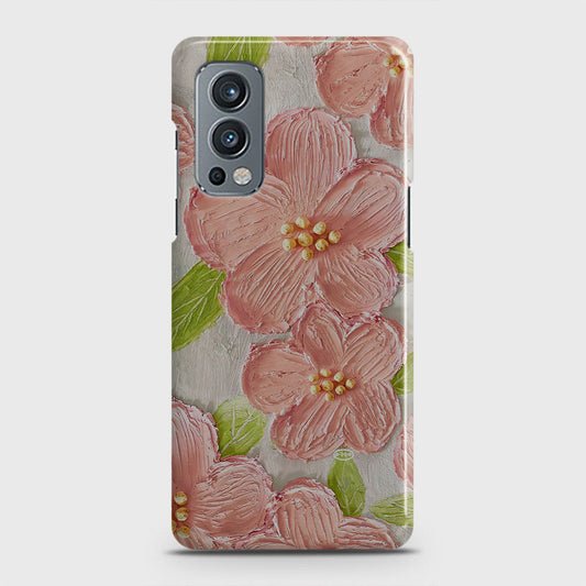 OnePlus Nord 2 Cover - Floral Series - Design 9 - Pink & Green - Matte Finish - Snap On Hard Case with LifeTime Colors Guarantee