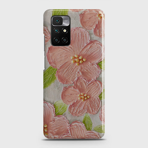 Xiaomi Redmi 10 Cover - Floral Series - Design 8 - Purple & Yellow - Matte Finish - Snap On Hard Case with LifeTime Colors Guarantee