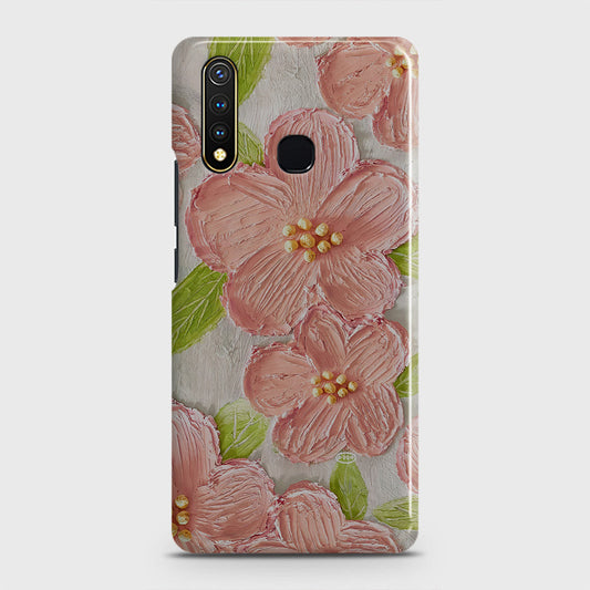 Vivo Y19 Cover - Floral Series - Design 9 - Pink & Green - Matte Finish - Snap On Hard Case with LifeTime Colors Guarantee