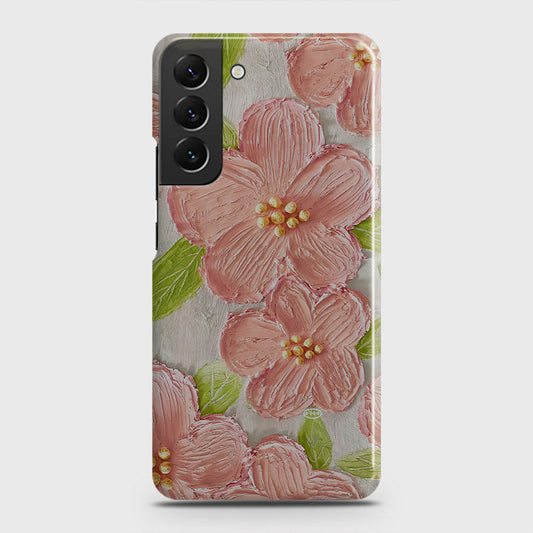 Samsung Galaxy S22 5G Cover - Floral Series - Design 9 - Pink & Green - Matte Finish - Snap On Hard Case with LifeTime Colors Guarantee