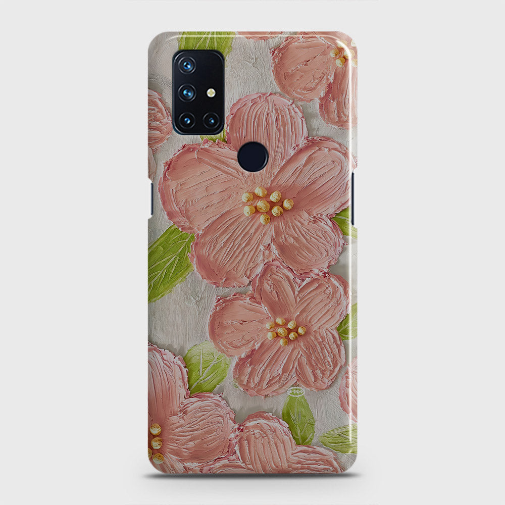 OnePlus Nord N10 5G Cover - Floral Series - Design 9 - Pink & Green - Matte Finish - Snap On Hard Case with LifeTime Colors Guarantee