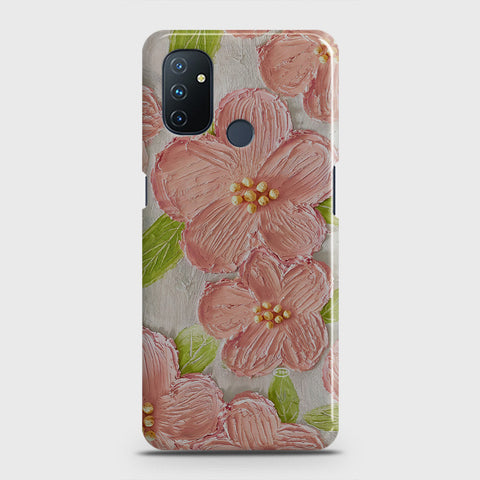 OnePlus Nord N100 Cover - Floral Series - Design 9 - Pink & Green - Matte Finish - Snap On Hard Case with LifeTime Colors Guarantee