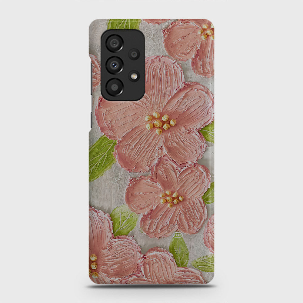 Samsung Galaxy A73 5G Cover - Floral Series - Design 9 - Pink & Green - Matte Finish - Snap On Hard Case with LifeTime Colors Guarantee