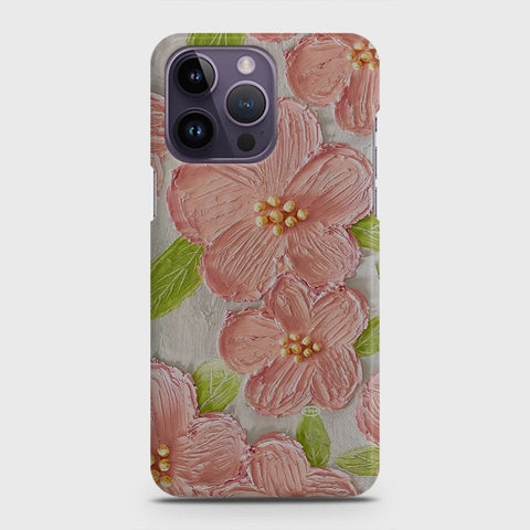 iPhone 14 Pro Max Cover - Floral Series - Design 9 - Pink & Green - Matte Finish - Snap On Hard Case with LifeTime Colors Guarantee