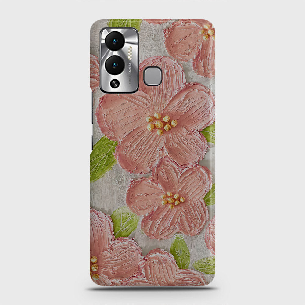 Infinix Hot 12 Play Cover - Floral Series - Design 9 - Pink & Green - Matte Finish - Snap On Hard Case with LifeTime Colors Guarantee