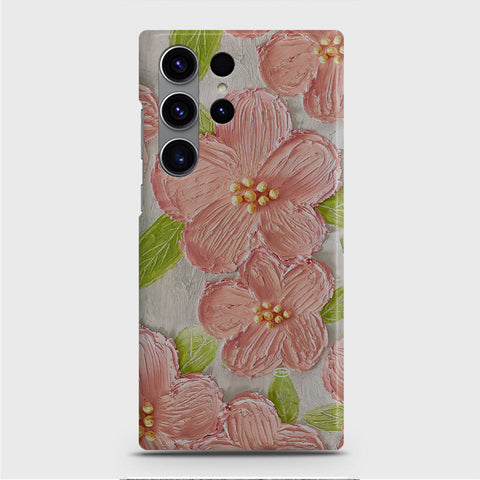 Samsung Galaxy S23 Ultra Cover - Floral Series - Design 9 - Pink & Green - Matte Finish - Snap On Hard Case with LifeTime Colors Guarantee