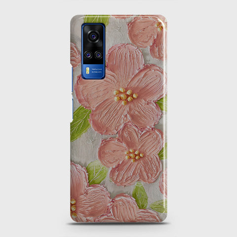 Vivo Y31  Cover - Floral Series - Design 9 - Pink & Green - Matte Finish - Snap On Hard Case with LifeTime Colors Guarantee