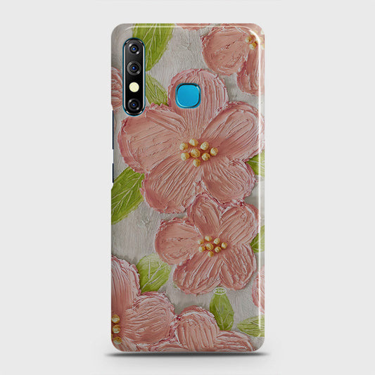 Infinix Hot 8 Cover - Floral Series - Design 9 - Pink & Green - Matte Finish - Snap On Hard Case with LifeTime Colors Guarantee