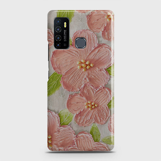 Infinix Hot 9 Pro Cover - Floral Series - Design 9 - Pink & Green - Matte Finish - Snap On Hard Case with LifeTime Colors Guarantee