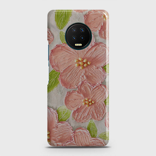 Infinix Note 7 Cover - Floral Series - Design 9 - Pink & Green - Matte Finish - Snap On Hard Case with LifeTime Colors Guarantee