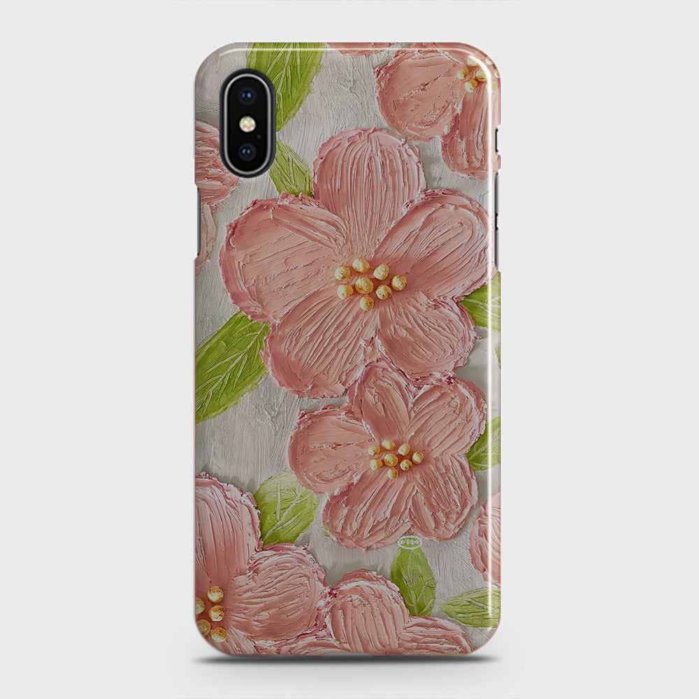 iPhone XS Max Cover - Floral Series - Design 9 - Pink & Green - Matte Finish - Snap On Hard Case with LifeTime Colors Guarantee