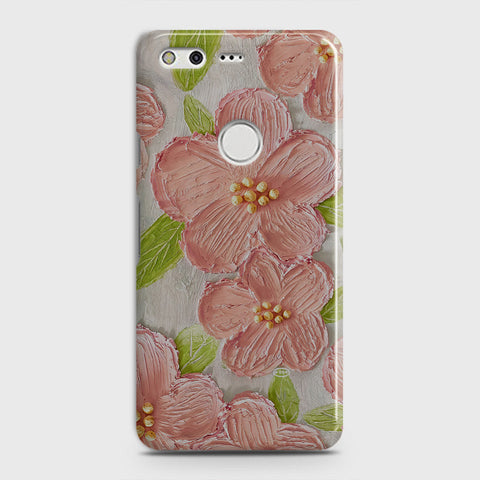 Google Pixel Cover - Floral Series - Design 9 - Pink & Green - Matte Finish - Snap On Hard Case with LifeTime Colors Guarantee