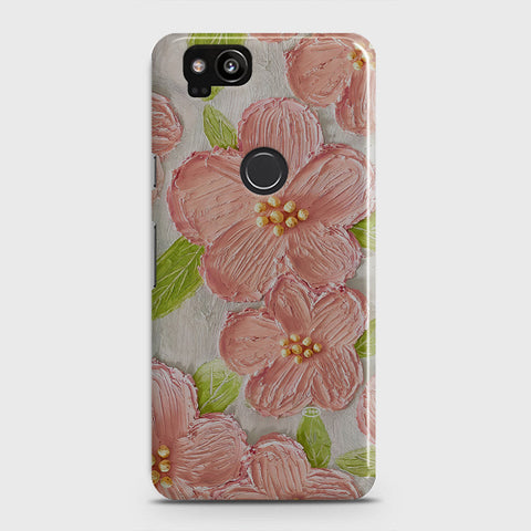 Google Pixel 2 Cover - Floral Series - Design 9 - Pink & Green - Matte Finish - Snap On Hard Case with LifeTime Colors Guarantee