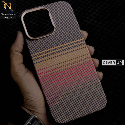 iPhone 16 Pro Max Cover - Design7 - Universe Luxo Carbon Fiber Texture Ultra Thin Shell Case With Metal Camera Ring Borders