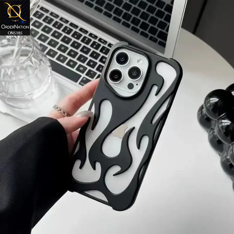 iPhone 13 Pro Cover - Black - New Shiny Electroplating Flame Series Soft Case