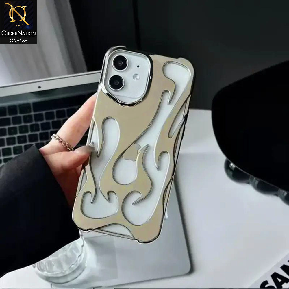 iPhone 11 Cover - Golden - New Shiny Electroplating Flame Series Soft Case