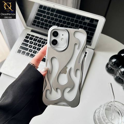 iPhone 11 Cover - Silver - New Shiny Electroplating Flame Series Soft Case