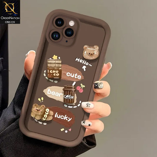 iPhone 11 Pro - Brown - Trendy 3D Cute Cartoon And Coffee Chocolate Soft Silicon Shockproof Case With Camera Protection