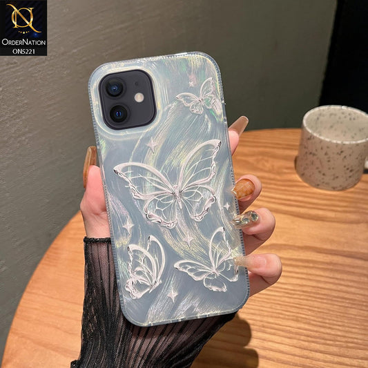 iPhone 12 Cover - Silver - Luxury Silver-Plated Feather Butterfly Dreams Soft Case