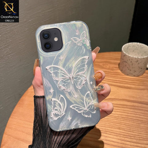 iPhone 12 Cover - Silver - Luxury Silver-Plated Feather Butterfly Dreams Soft Case