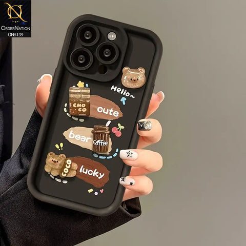 iPhone 12 Pro Max Cover - Black - Trendy 3D Cute Cartoon And Coffee Chocolate Soft Silicon Shockproof Case With Camera Protection