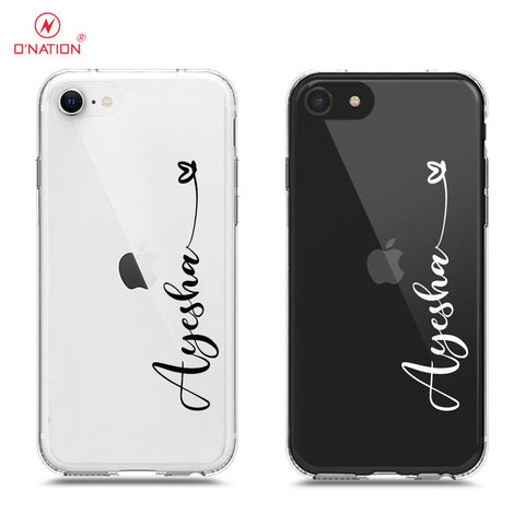 iPhone SE 2020 Cover - Personalised Name Series - 8 Designs - Clear Phone Case - Soft Silicon Borders