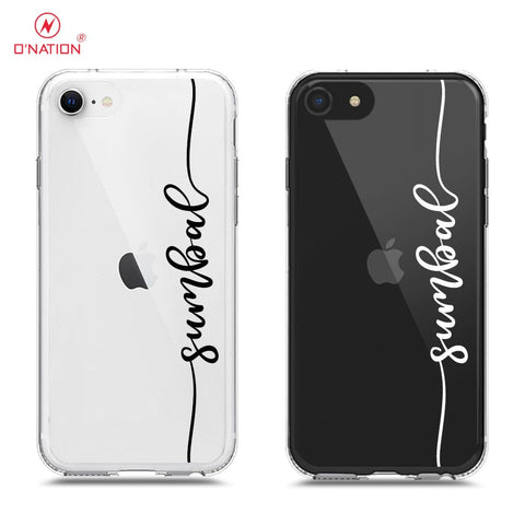 iPhone SE 2020 Cover - Personalised Name Series - 8 Designs - Clear Phone Case - Soft Silicon Borders