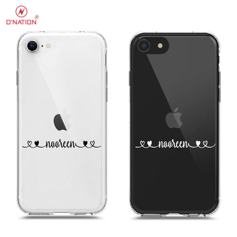 iPhone SE 2020 Cover - Personalised Name Series - 8 Designs - Clear Phone Case - Soft Silicon Borders