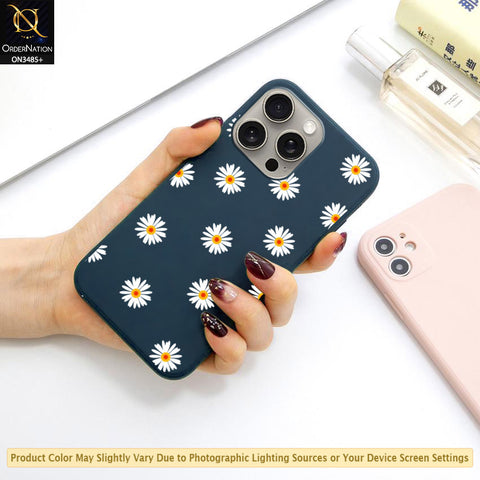 iPhone 15 Pro Cover - ONation Daisy Series - HQ Liquid Silicone Elegant Colors Camera Protection Soft Case