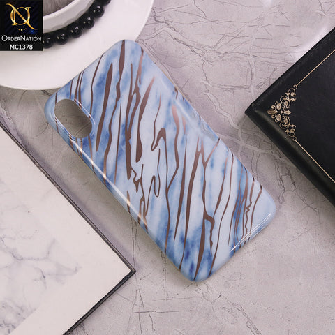 iPhone 6s Plus / 6 Plus - Black - Luxury HQ Rose Chrome Plating Blue Marble Soft Case