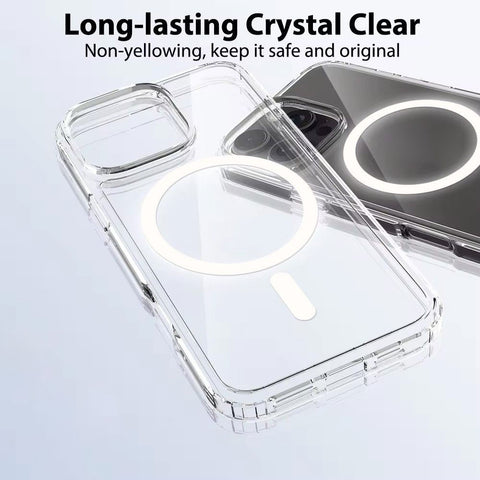 iPhone 16 Plus Cover - Transparent - Youksh Magsafe Clear Soft Borders Case