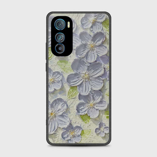 Motorola Edge 30 Cover - Floral Series - Design 12 - Grey & Green - HQ Premium Shine Durable Shatterproof Case