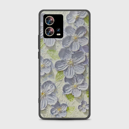 Motorola Edge 30 Fusion Cover - Floral Series - Design 12 - Grey & Green - HQ Premium Shine Durable Shatterproof Case