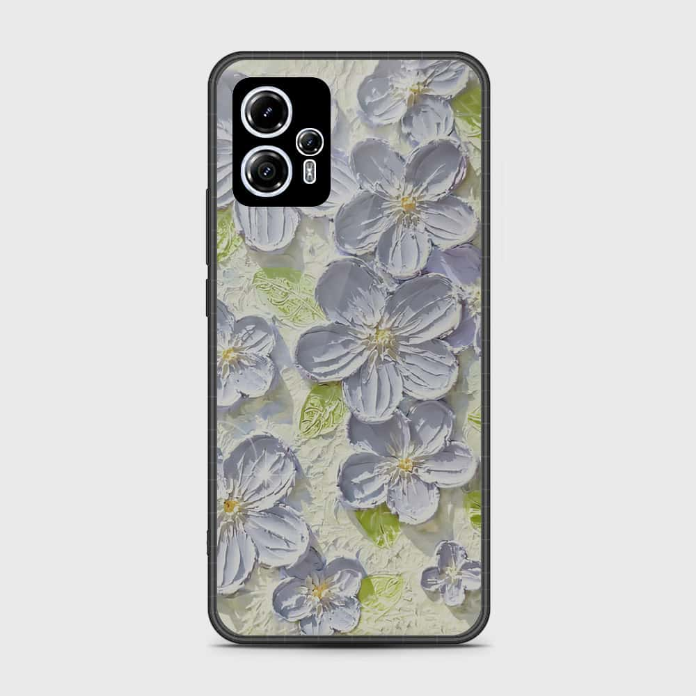 Motorola Moto G23 Cover - Floral Series - Design 12 - Grey & Green - HQ Premium Shine Durable Shatterproof Case