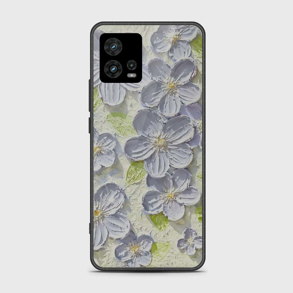 Motorola Moto G72 Cover - Floral Series - Design 12 - Grey & Green - HQ Premium Shine Durable Shatterproof Case