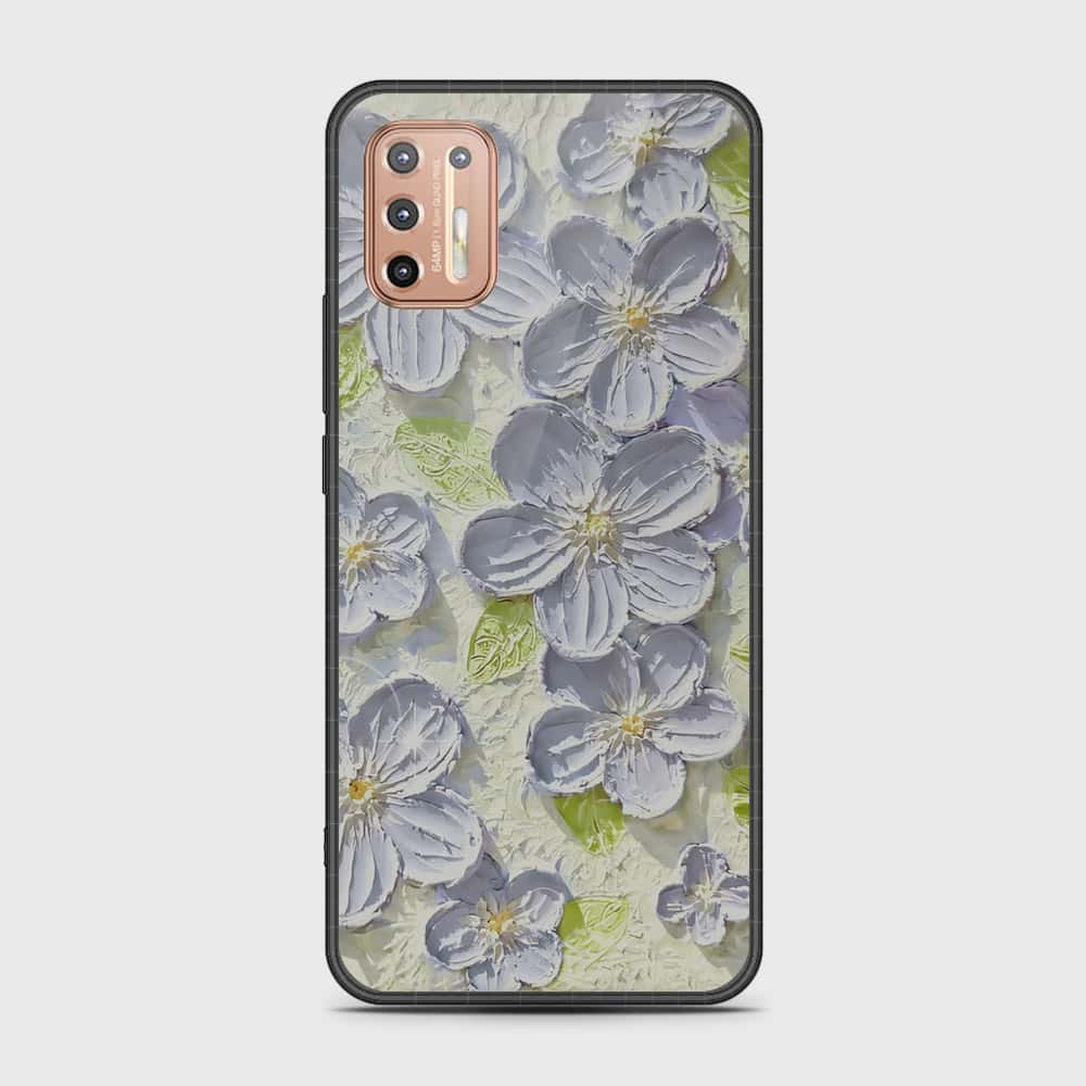 Motorola Moto E13 Cover - Floral Series - Design 12 - Grey & Green - HQ Premium Shine Durable Shatterproof Case