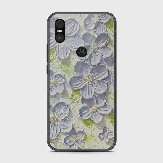 Motorola P30 Play Cover - Floral Series - Design 12 - Grey & Green - HQ Premium Shine Durable Shatterproof Case