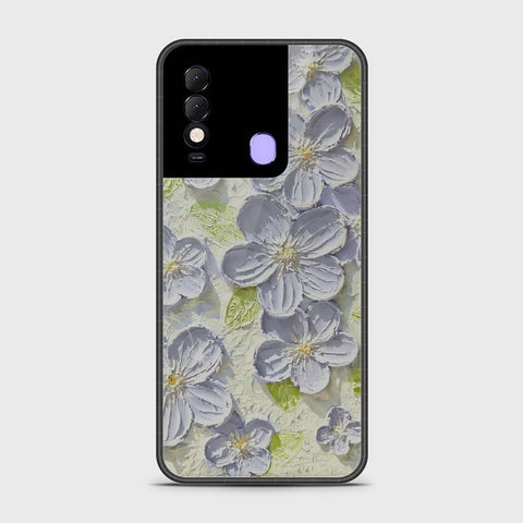 Tecno Spark 8 Cover - Floral Series - Design 12 - Grey & Green - HQ Premium Shine Durable Shatterproof Case