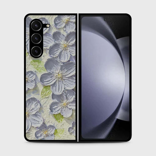 Samsung Galaxy Z Fold 5 5G Cover - Floral Series - Design 12 - Grey & Green - HQ Premium Shine Durable Shatterproof Case