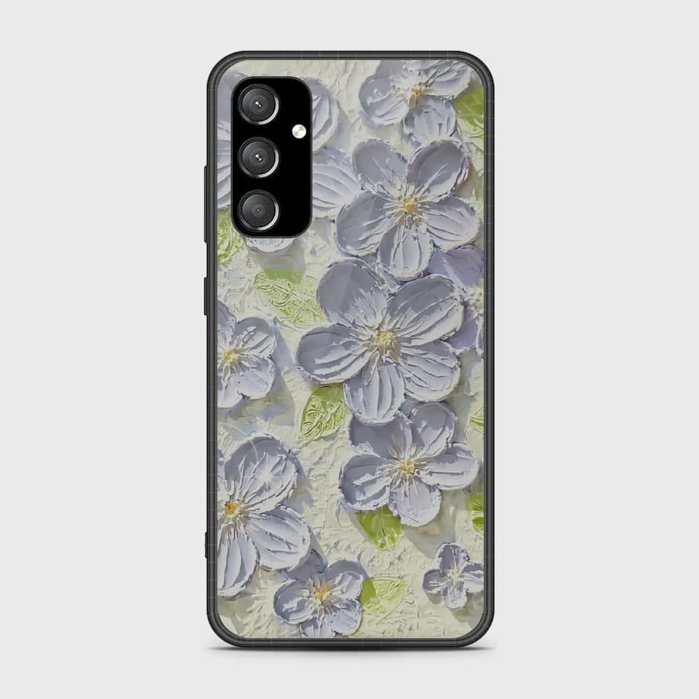 Samsung Galaxy A14 5G Cover - Floral Series - Design 12 - Grey & Green - HQ Premium Shine Durable Shatterproof Case