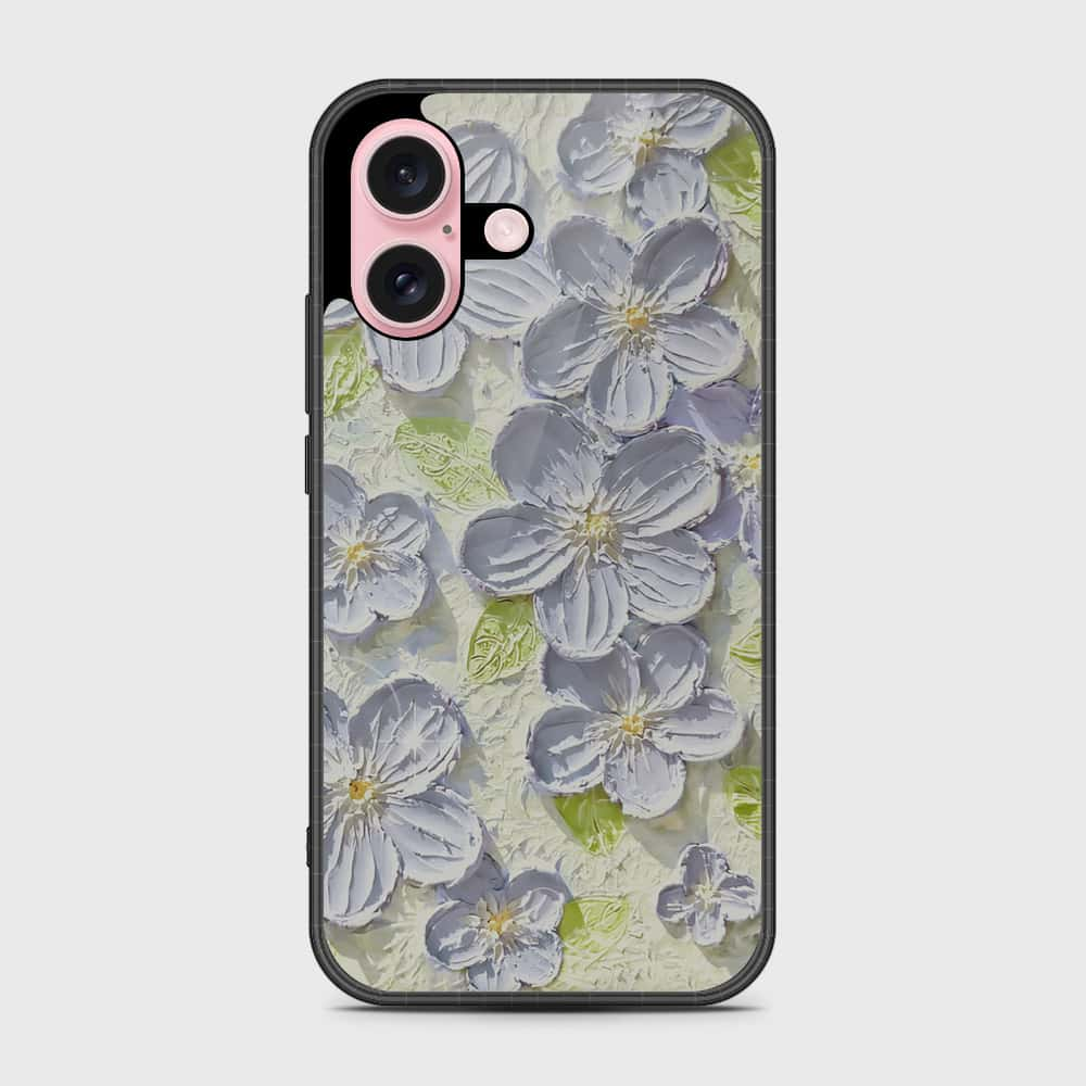 iPhone 16 Cover - Floral Series - Design 12 - Grey & Green - HQ Premium Shine Durable Shatterproof Case